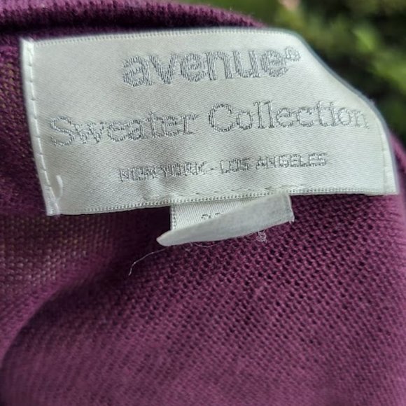 Avenue Sweater Collection Plus Size 26/28 Plum Cardigan - Acrylic Button Down - Picture 6 of 8